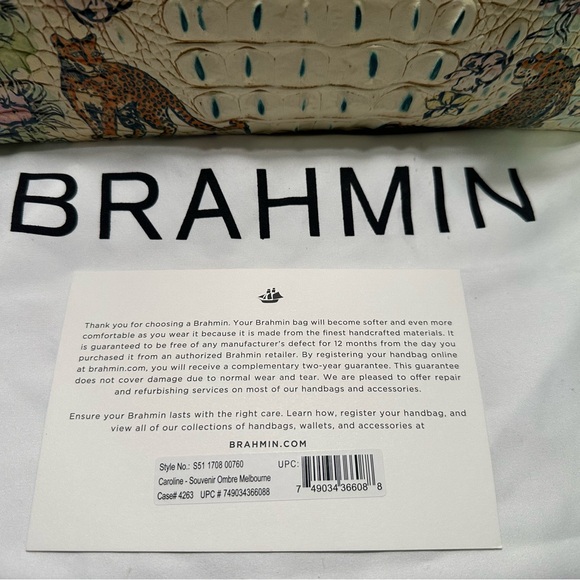 Brahmin Caroline Souvenir Ombre Melbourne Leather Satchel - Picture 13 of 13